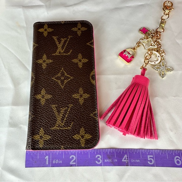 Louis Vuitton 4 key holder wallet with bag charm keychain CUSTOM - Picture 16 of 16